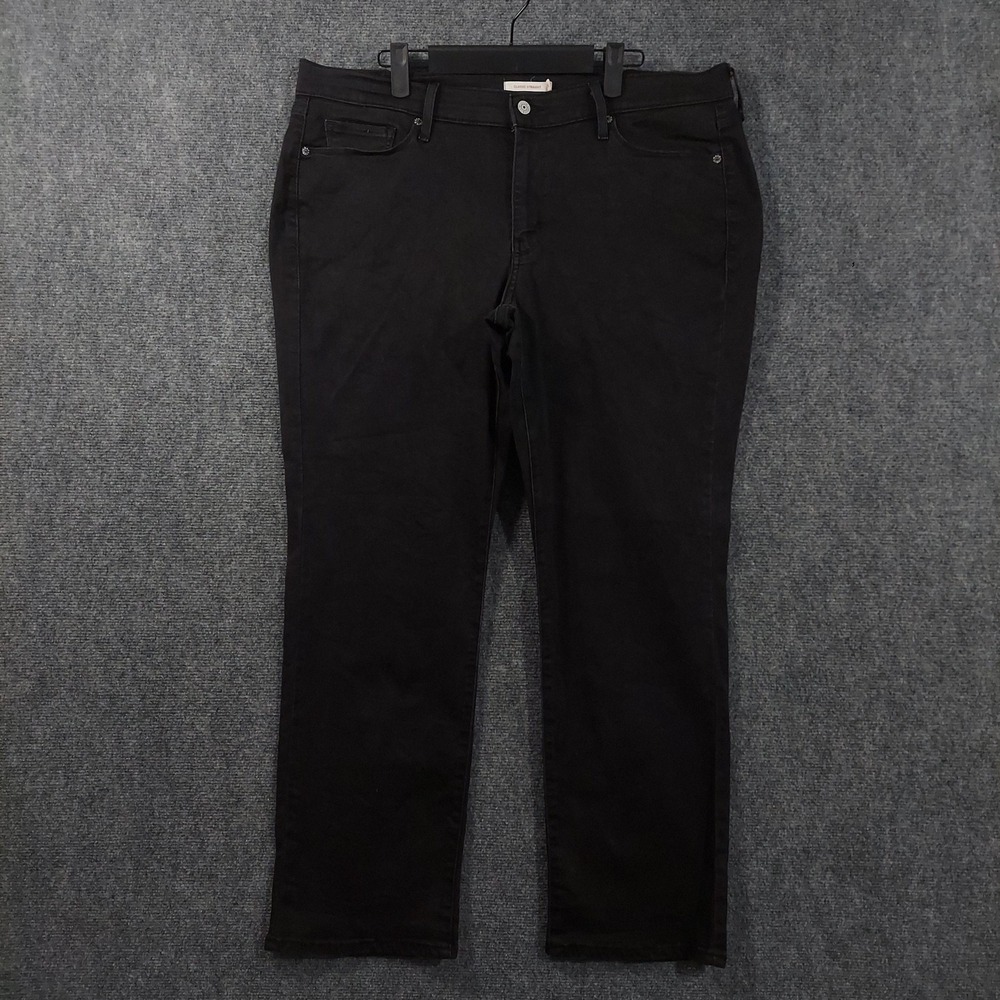 Levi's Classic Straight Jeans Womens 18W Plus Black Dark Wash Stretch Denim